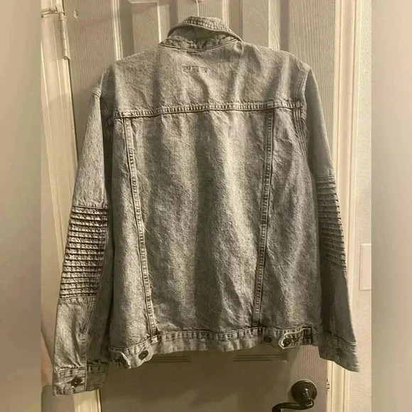 INC International Concepts Mens Denim Jacket in Gray whitewashed Size Large - Picture 6 of 12